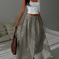 Cartmel Check Maxi Skirt Black / Cream