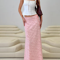 Youthful Spirit Lace Maxi Skirt Pink