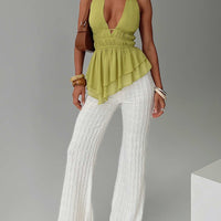 Leisure State Knit Pant White