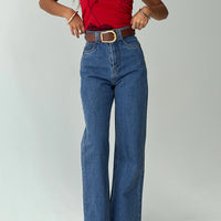 Zephee High Rise Wide Leg Jeans Light Wash