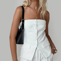 Change It Up Strapless Top White