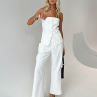 Change It Up Strapless Top White
