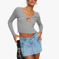 Zakai Cargo Denim Mini Skirt Ice Blue