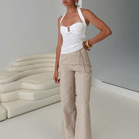 Rush Hours Tie Up Pants Beige