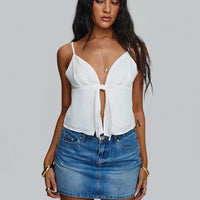 Paulette Denim Mini Skirt Light Wash