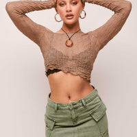 Zakai Cargo Denim Mini Skirt Green