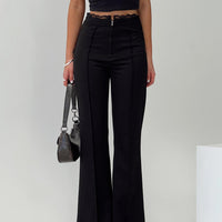 Stellina Slim Fit Flared Pants Black