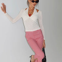 Mignonette Capri Pant Red Gingham