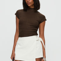 Elinora Wrap Mini Skirt White