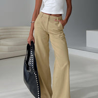 Latitude High Rise Wide Leg Pants Beige
