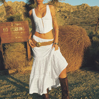 Buttacupe Lace Maxi Skirt White
