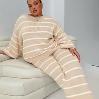 Read Your Mind Knit Pant Cream Stripe