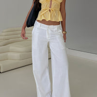 Pedra Wide Leg Pant White