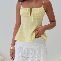 Babies Breath Embroidered Mini Skirt White