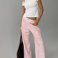 Beach House Pants Pink Stripe