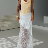Castelli Lace Maxi Skirt White