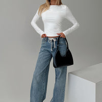Mellowed Out Low Rise Straight Leg Jeans Mid Blue