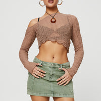 Zakai Cargo Denim Mini Skirt Green
