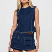 Countryside Skort Blue Denim