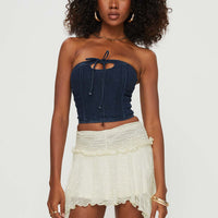 Ayra Lace Mini Skirt Cream