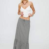 Modern Girl Maxi Skirt Black / White Gingham