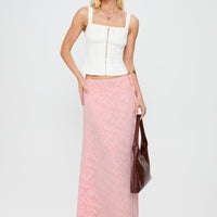 Youthful Spirit Lace Maxi Skirt Pink