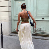 Gilchrist Low Rise Maxi Skirt Ivory Low impact