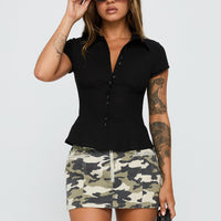 Voltage Denim Mini Skirt Camouflage