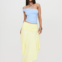 Symphonia Asymmetrical Midi Skirt Butter Yellow