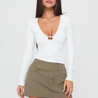 Giorja Studded Cargo Mini Skirt Khaki