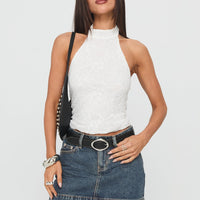 Nickei Denim Mini Skirt Washed Blue