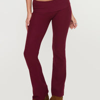 Closed Eyes Flared Pants Maroon