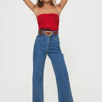 Zephee High Rise Wide Leg Jeans Light Wash