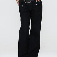 Benicale Low Rise Cargo Pants Black