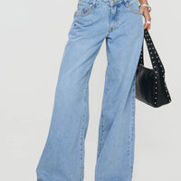 Pearlisle Low Rise Baggy Jeans Light Wash