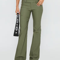 Kinkirk Flared Pants Olive Green