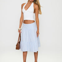 Cascades Low Rise Midi Skirt Blue / White Stripe