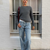 Serenitia Mid Rise Straight Leg Jeans Light Wash