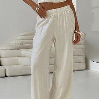 Louis Linen Blend Pants Off White