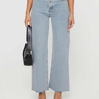 Fawcett High Rise Straight Leg Jeans Light Blue Wash Petite