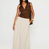 Bohemian Spirit Maxi Skirt Beige