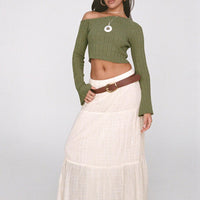 Gilchrist Low Rise Maxi Skirt Ivory Low impact
