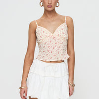 Dear London Bubble Hem Mini Skirt White