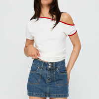 Pitcher Denim Mini Skirt Mid Blue Wash