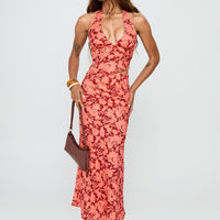 Casablanca Maxi Skirt Red Floral