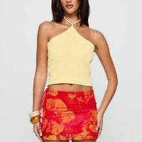 Liloha Frill Mesh Mini Skirt Orange Multi