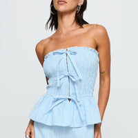 Saskea Strapless Top Blue