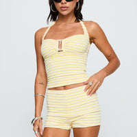 Edamame Micro Shorts Yellow Stripe