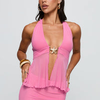 Electrified Hardware Detail Top Pink