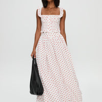 Valerio Maxi Skirt White / Red